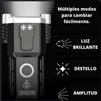 Super Linterna Táctica 4 en 1 - Táctica Militar