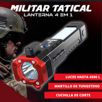 Super Linterna Táctica 4 en 1 - Táctica Militar